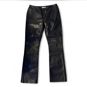 Black Faux Leather Women Jeans